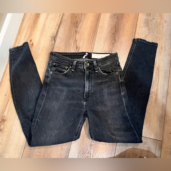 Rag & Bone Black Nina Skinny Jeans High-Rise Stretch - Picture 3 of 5